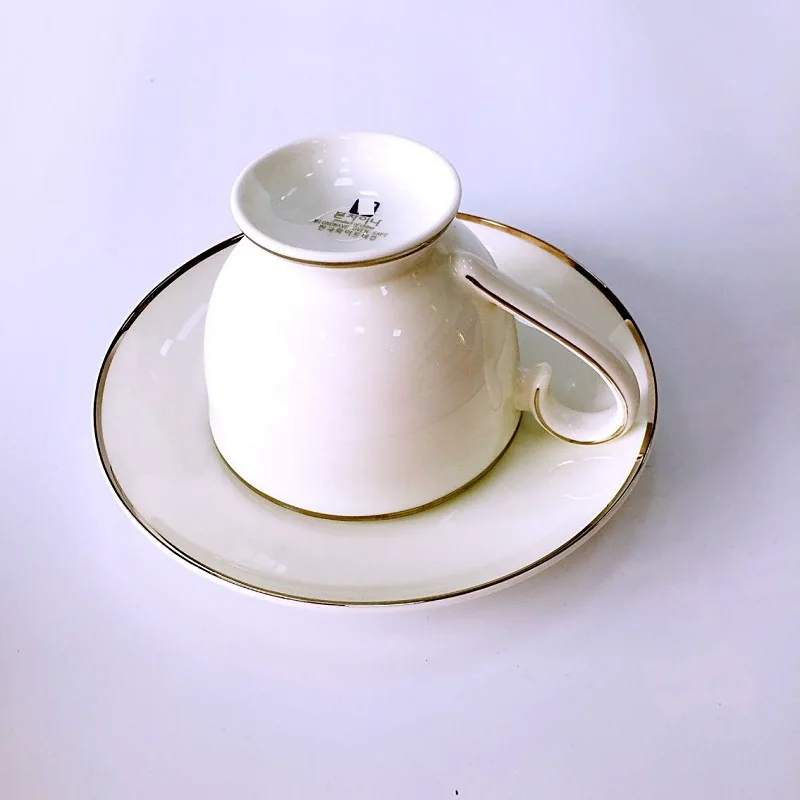 Bone china coffee cup and dish export creative ceramic  cup and dish suit simple white afternoon cup milk cup