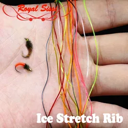 5yards/bag ice stretch rib Round profile lace segmented body wrap line for small nymphs fly tying translucent ribbing material