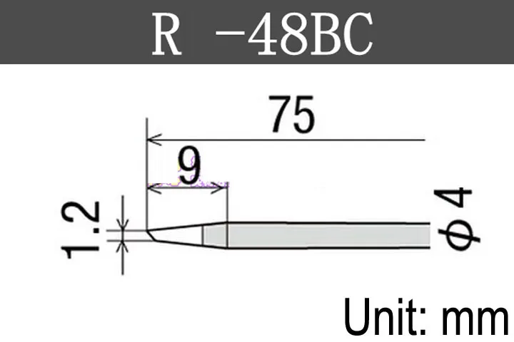 1 Pcs Original Japan GOOT R-48BC Replaceable Soldering Iron Tip Ultra-durable For KS-30R & KS-40R Input 220V Outside Heated Type