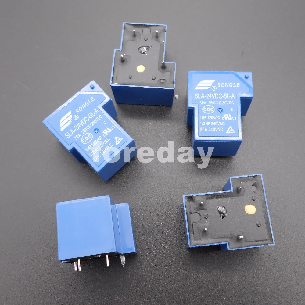 HQ 1PC Blue SLA-24VDC-SL-A 4 Pins SONGLE R Power Relay 24V DC SPST SLA Original 30A Switching 20A/30VDC 250VAC NEW*FD439X1