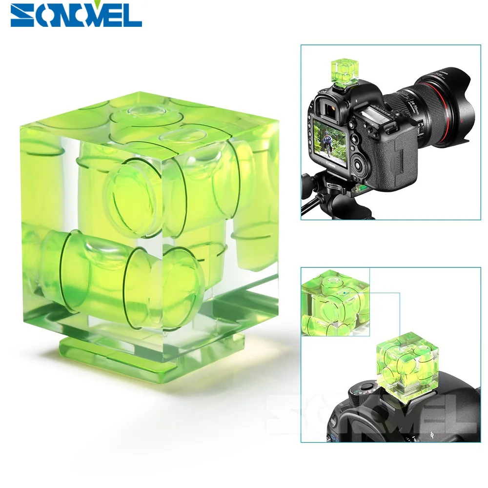 Universal 3-Axis Hot Shoe Fixed Bubble Spirit Level 3D Spirit Level For Canon/Nikon/Pentax DSLR Camera Photography Accessories