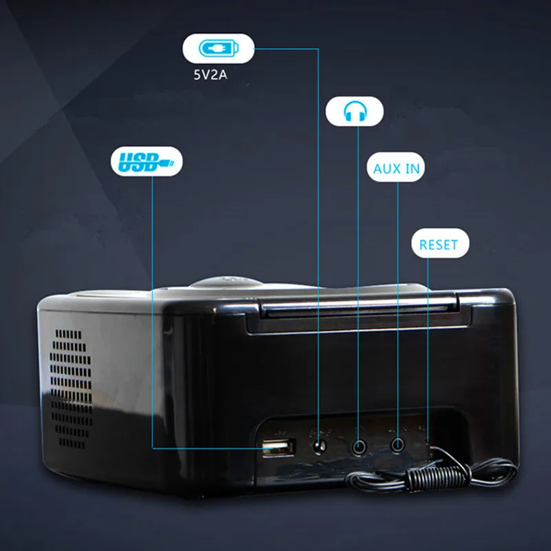 Imagem -04 - Usb Pré-natal Zaojiao Wma Música fm Rádio Entrada Aux Fone de Ouvido Saída Mp3 Leitor de cd da Movimentação do cd Alto-falantes Estéreo Despertador