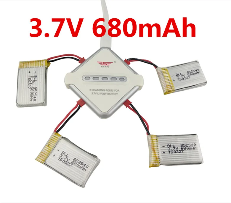 feiyu FY550 huaJun HJ818 HJ819 hengdi 1315 RC quadcopter 3.7v 680mah Li-polymer battery*4pcs+ charger