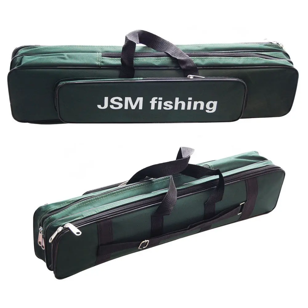 Shaddock Fishing Portable 2 Layer Green Nylon Fishing Bags Fishing Rod Bag Case Fishing Tackle Tools Storage Bag