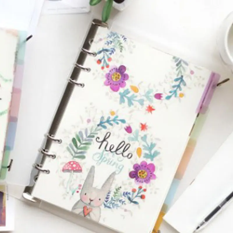 A5/A6 PVC PP Sheet Planner Dividers for Spiral Notebook Organizer Accessories inner page binder