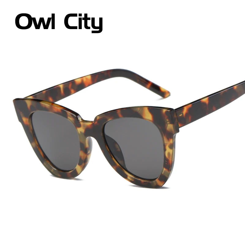 

Owl City Cat Eye Women Sunglasses Luxury Brand Designer Acetate Frame Gradient Lenses Male Female Big Cateye Shades UV400