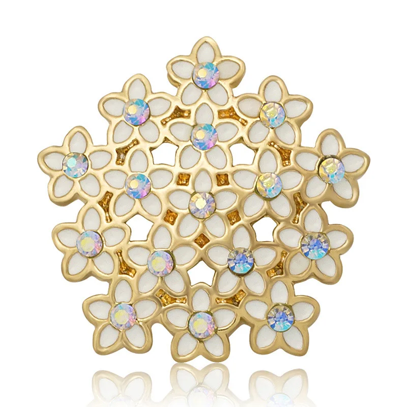 New beauty Golden Rhinestone Flowers 20mm snap buttons fit DIY 18MM snap buttons snap jewelry KZ3347 wholesale