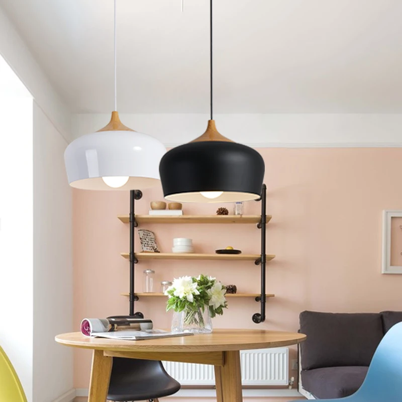 

Dia.30*H25cm Europe Retro Fashion Contracted Solid Wood Restaurant Bar Oak Lamp Home Decor Pendant Lighting PL089B