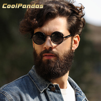 COOLPANDAS Round Sun Glasses Men & Women Polarized Sunglasses John Lennon Granny Sunglasses Gothic Steampunk Vintage Sol Eyewear