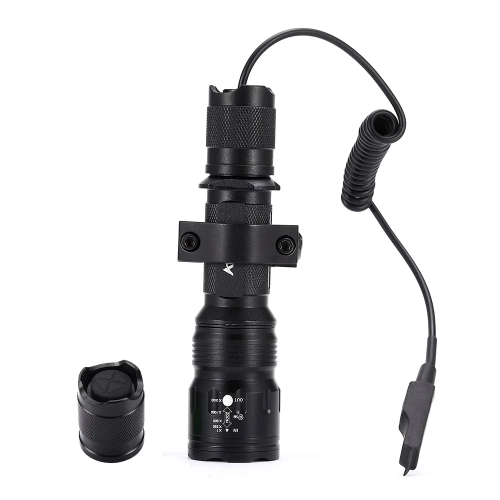 AloneFire TK104 L2 LED Tactical Flashlight 5mode Outdoor hunting Pistol Handgun Torch Light Lamp+gun scope mount+remote switch