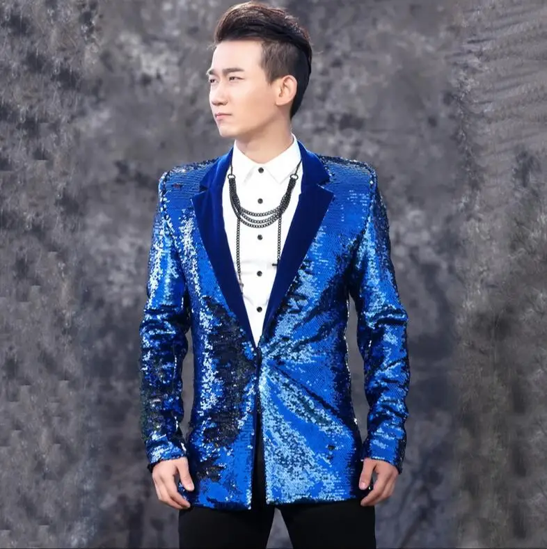 

M-3xl New 2021 Men's Clothing Singer Dj Sequins Suit Groom Formal Dress Nightclub Male Singer Korean Blazer Men Coats