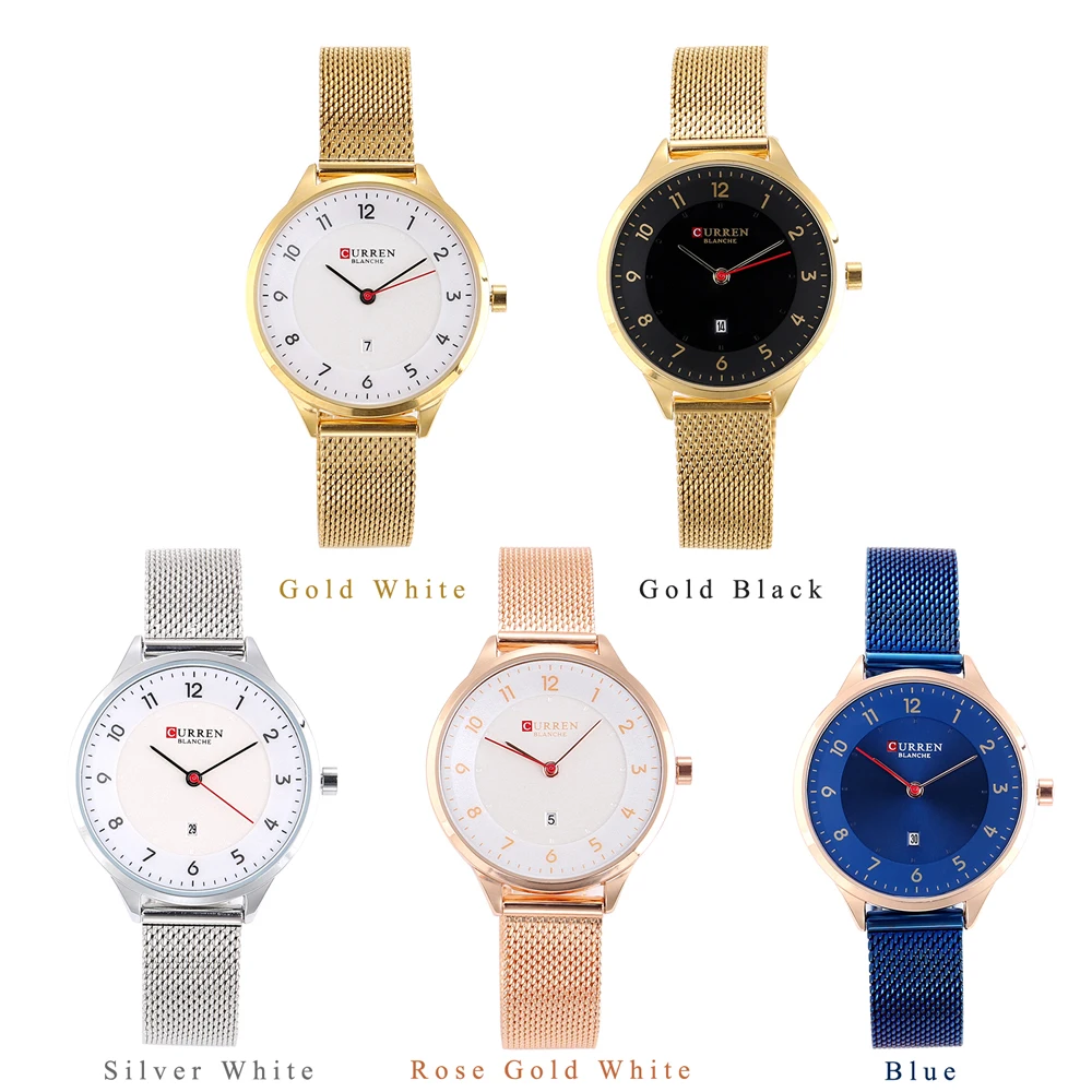 CURREN Watch Women Fashion Blue Quartz Women\'s Bracelet Watches Luxury Casual Waterproof Wristwatch Female Clock Gift for Wife