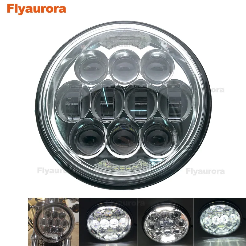 

5.75" 5-3/4" Motorcycle moto Projector 80W LED Lamp Headlight For Sportster 883 1200, Iron 883, Dyna, Street Bob FXDB Flyaurora