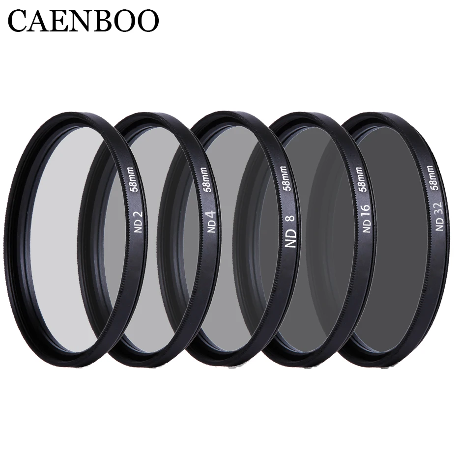 CAENBOO 37 40.5 43 46 49 52 55 58 62 67 72 77 82mm Lens ND Filter ND2 4 8 16 32 Len Protector Neutral Density Lens Filter Camera