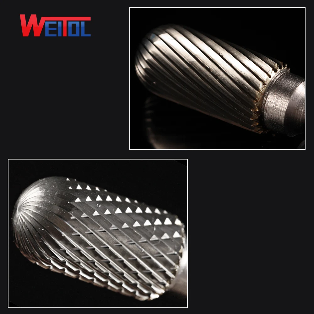 Weitol 1pcs 6mm C type carbide rotary files single cut carbide burrs power tools carbide cutter abrasive burs