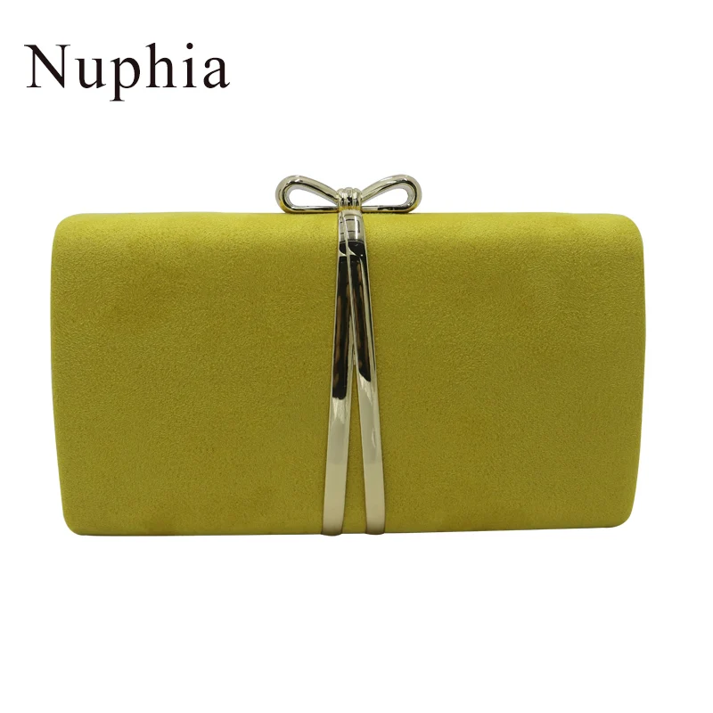 Nuphia Suede Evening Clutch Bags and Party Evening Handbags for Women Yellow Royal Blue Orange Red Purple