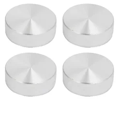Uxcell 4pcs 30mm Dia 10mm Thickness M6 Thread Aluminum Disc Hardware for Glass Table