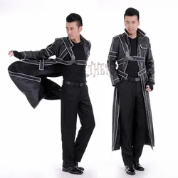 Athemis Sword Art Online Kirito Leather Cosplay Costume Jacket Shirt Gloves Accessories To Choose Custom Made