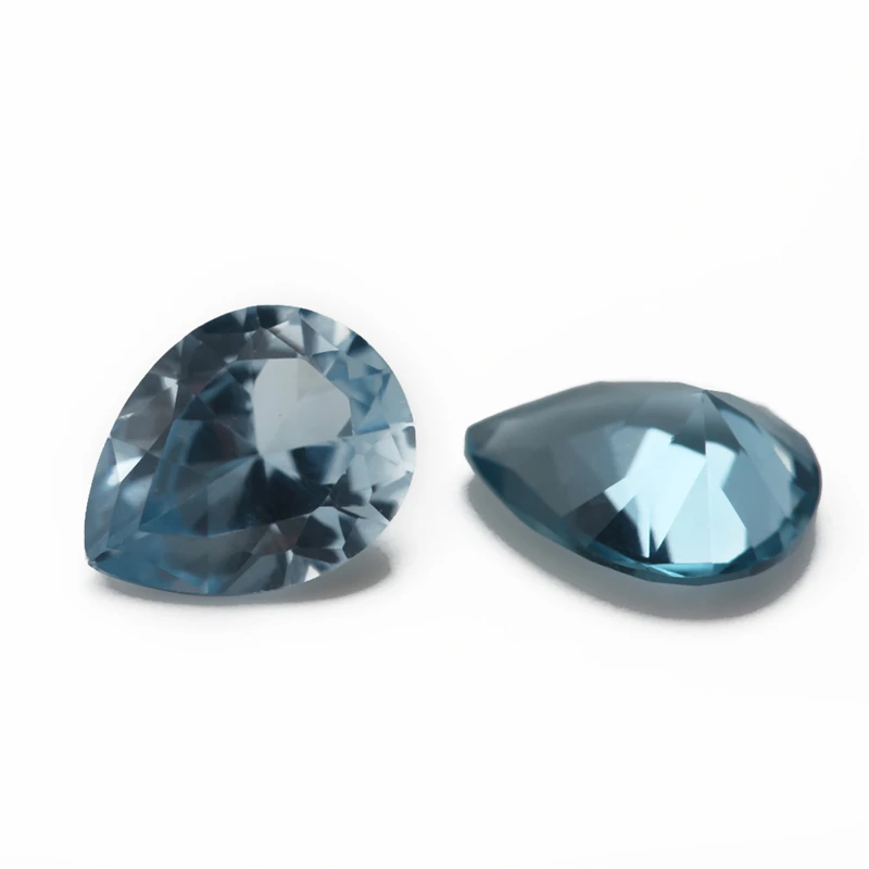 Synthetischer Spinell, Birnenförmiger Schliff, Lose Steine, Blau, 3x5mm-10x12mm, 106 109 112 113 114 120, Farbe für Schmuckzubehör – Detail 4