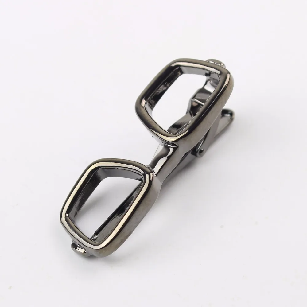 Black Neck Tie Pin Clips Clasp Chrome Stainless Steel Glasses Feather Mustache Golf Groom Men\'s Clothing Accessories