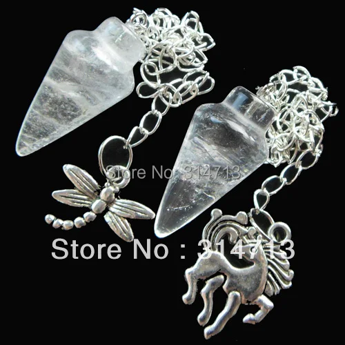 (Min.order 10$ mix) 16pcs/lot Wholesale mixed nature stonePendulum with tibetan animal semi-precious jewelry pendant bead