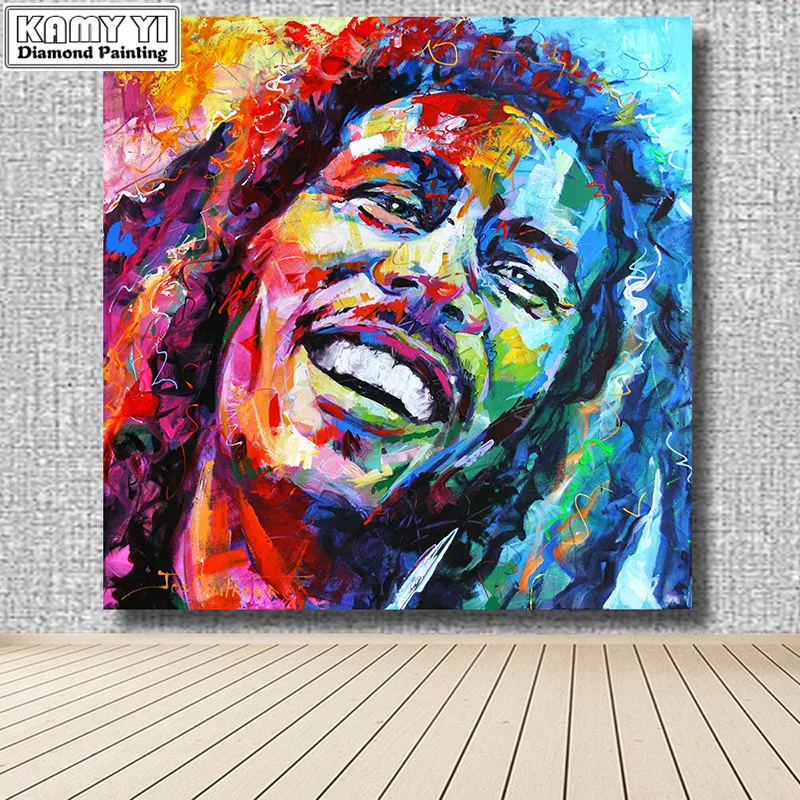 Bob Marley Portrait 5d diy diamond painting Needlework Crafts Full Diamond Embroidery Icons Color Cross-stitch Mosaic YY