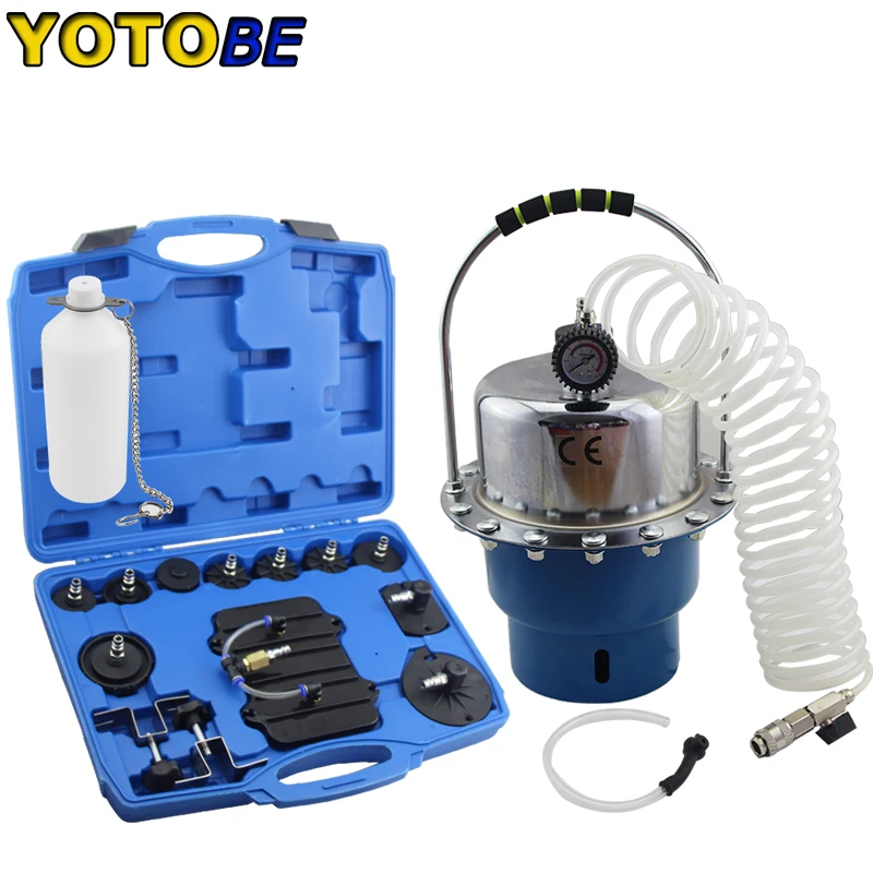 Pneumatic Air Pressure Bleeder Set Brake & Clutch Valve System Bleeding Tool Kit Brake Bleeding Machine