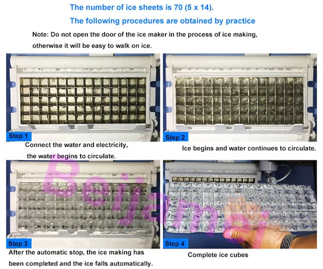 BEIJAMEI Commercial Ice Maker เครื่อง 96 กก./24 h ความจุสูง 220 V สแควร์ Ice Cube ทำฟองชา Catering