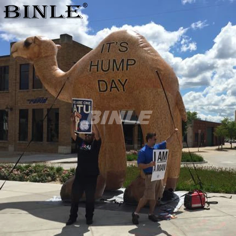 Customized 5mH brown giant inflatable camel inflatable animal replica for advertising