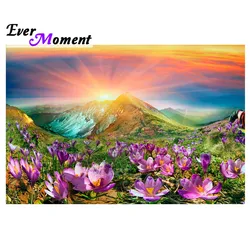 Ever Moment Diamond Painting Handmade Full Square Drill Mountain Sunshine Flower 5D DIY Hobby Art Diamond Embroidery ASF1605