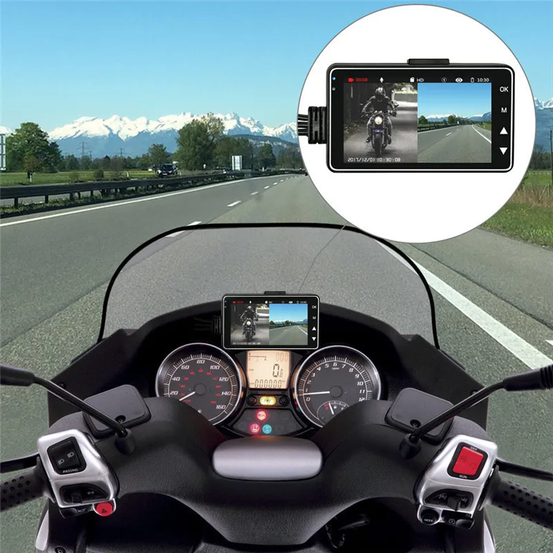 

Motorcycle Camera DVR Motor Dash Cam with Special Dual-track Front Rear Recorder Motorbike Electronics KY-MT18