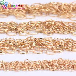 OlingArt KC Gold plating Jump Ring 3mm/4mm/5mm/6mm/7mm/8mm link loop Mixed size DIY Jewelry making Connector Wire diameter 0.7MM