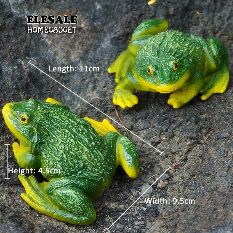 Cute Resin Decorative Frog Statue DIY Outdoor Garden Bonsai Store Decoration Animal Sculpture For Desk Garden Decor Ornament