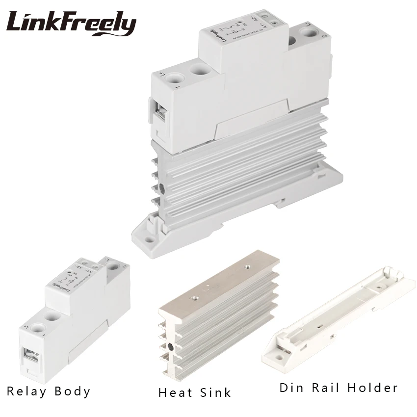 TRD600D25L Heat Radiator SSR Solid State Relay Din Rail 25A 24-600VDC Output 5V 12V 24V DC Input Automation Trigger Power Relay