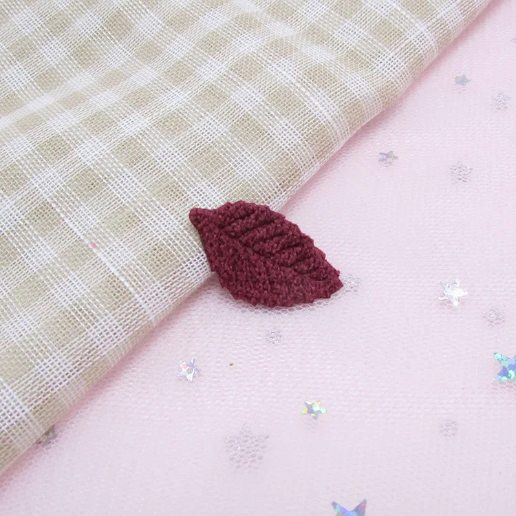 80 Stück 2,8x1,6cm Häkelblatt-Polsterapplikationen, künstliche Patches für DIY-Bastelarbeiten, Haarspangen-Dekoration – Detail 4