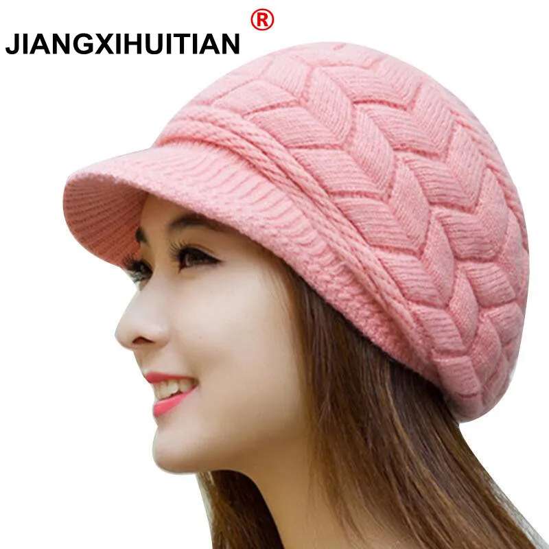 Winter Beanies Knit Women\'s Hat Winter Hats For Women Ladies Beanie Girls Skullies Caps Bonnet Femme Snapback Wool Warm Hat 2018