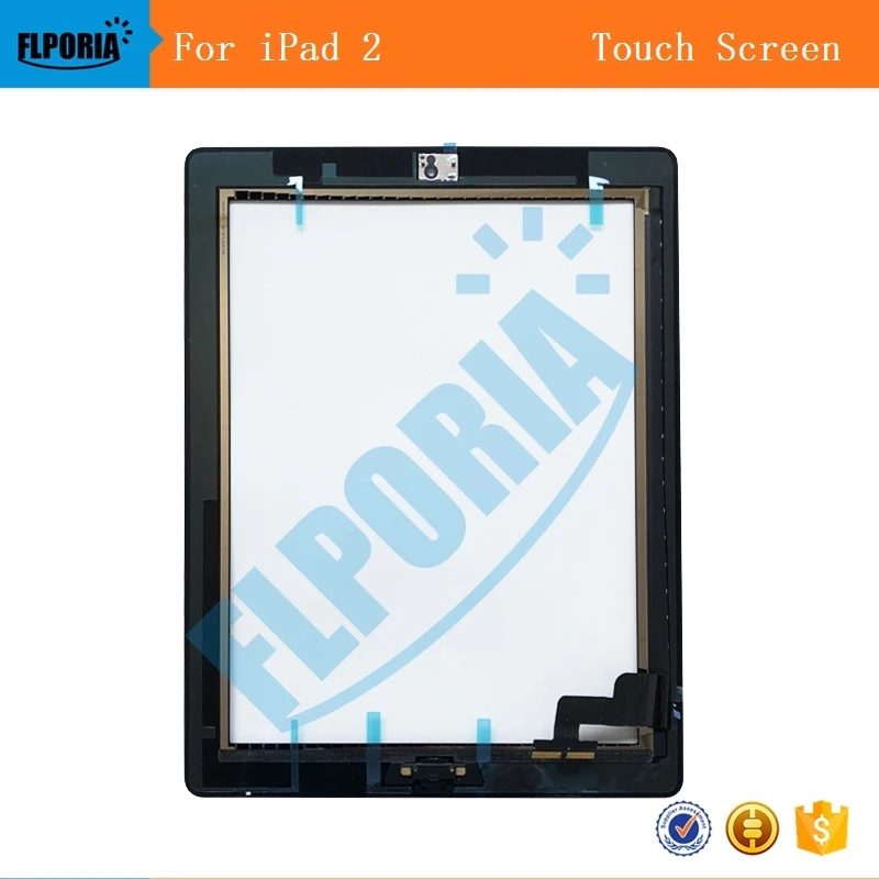 For iPad 2 Touch Screen Tablet Digitizer Display Assembly - Includes Home Button flex + Camera Holder + frame Screen For iPad 2