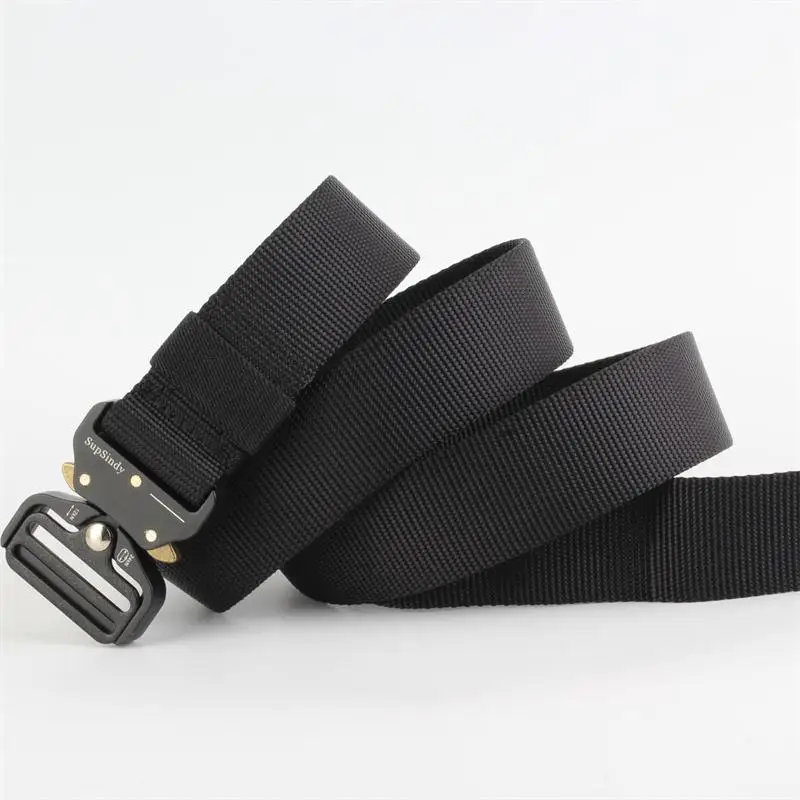 Ремень SupSindy мужской Нейлоновый, брезентовый пояс с металлической пряжкой, тренировочный армейский тактический пояс для мужчин
