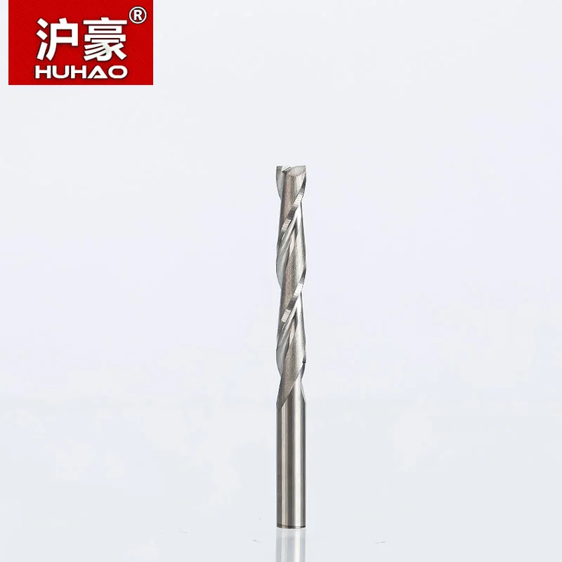 Huhao 1Pc 4Mm 2 Fluiten Spiraal Met Blade Frees Cnc End Mill Router Bit Voor Mdf Hout tungsten Carbide Router Tool
