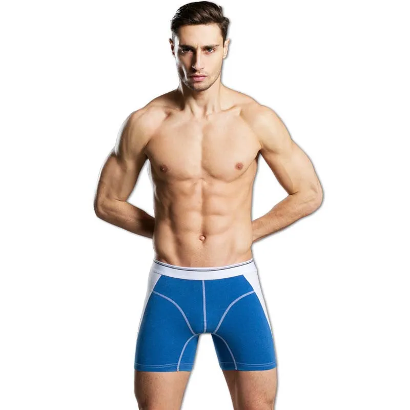 Men's Cotton Large Shorts Designer Long Boxer Underwear Brand Sexy New Solid Color Underpants