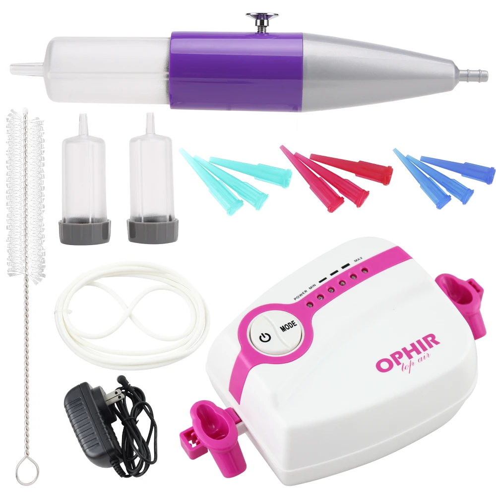 OPHIR Airbrush Kit für Kuchen Dekoration Glasuren Kuchen Süßigkeiten Schokolade Kekse Vereisung Gebäck Spritze Luft Stift AC094 + 043