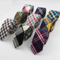 Mens Fashion Necktie Casual Thick Artificial Cotton Plaid Tie Paisley Skinny Ties Men Small Designer Cravat Neckties