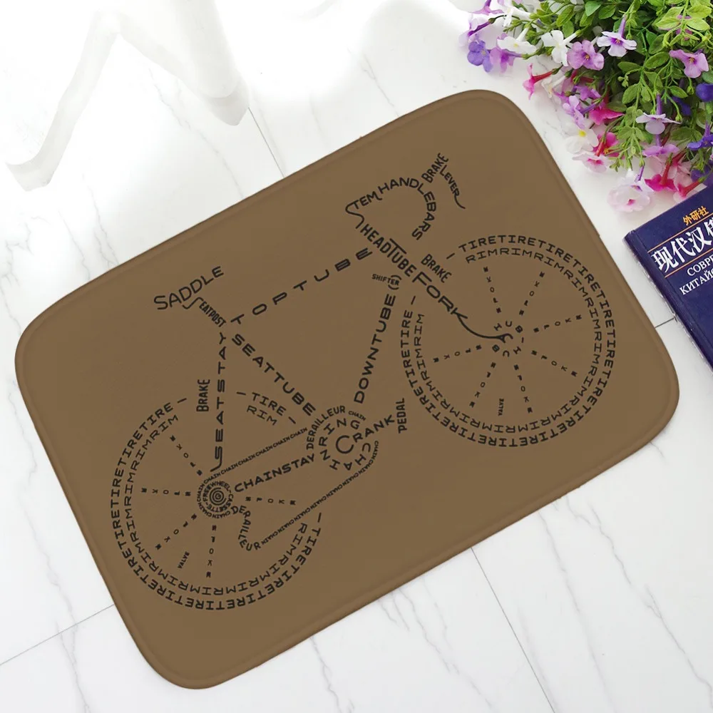 

CAMMITEVER Bicycle Home Decorative Rug Mat Entrance Doormat Bike Bathroom Kitchen Anti-Slip Floor Mat