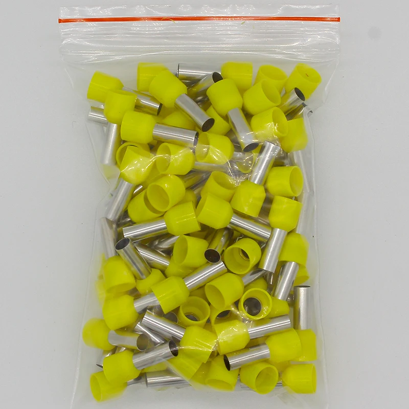 E10-12 Tube insulating Insulated terminals 10MM2 Cable Wire Connector 100PCS/Pack Insulating Crimp Terminal Connector E-