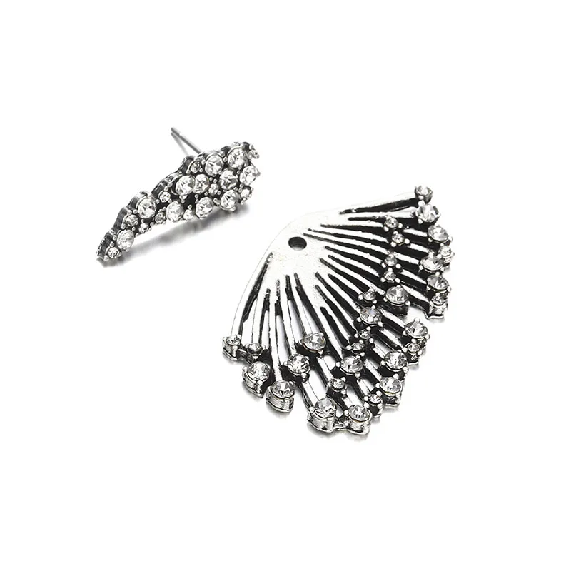 Statement Crystal Stud Earrings For Woman Punk Rock Boucle D\'oreille Vintage Jewelry Dazzling Cubic Zirconia Brincos