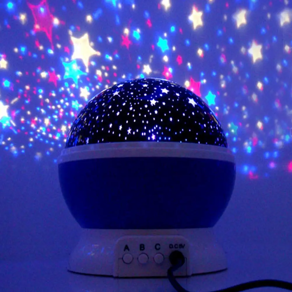 Auto-Rotating Romantic Cosmos Star Starry Sky Moon Projector Lamp Battery USB LED Night Light Lamp For Kids Bedroom