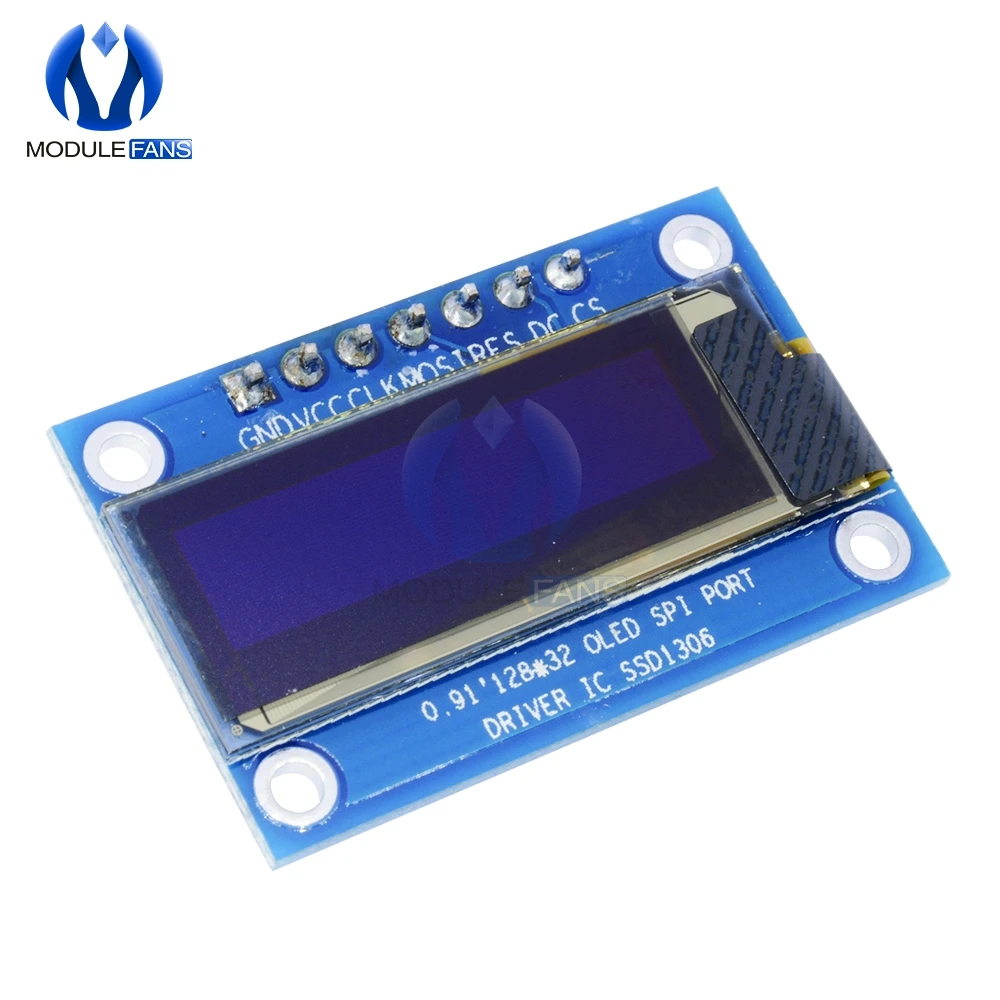 0.91 Inch SPI 128x32 White OLED LCD Display DIY Module Driver IC DC 3.3V-5V For Arduino PIC 0.91''
