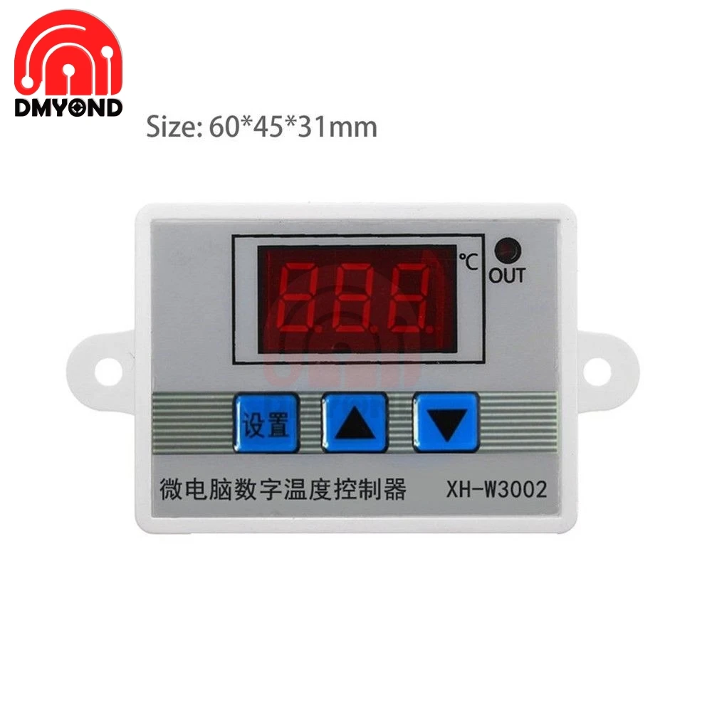 XH-W3002 AC 110-220V LED Digital Temperature Controller Thermos Thermoregulator Sensor Meter Heating Cooling+1m 10k 3950 Wire