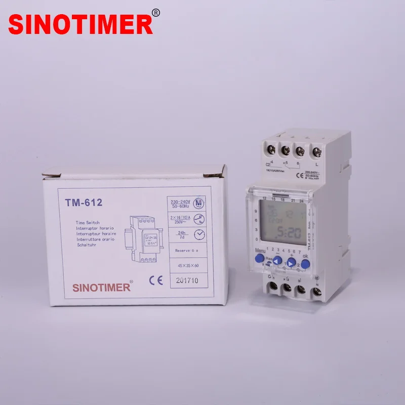 2 Channels Big LCD Display Programmable 24hrs Time Clock with Two Relay Outputs