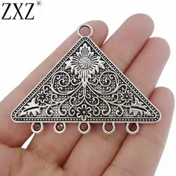 ZXZ 5pcs Tribal Large Triangle Connector Pendant Bohemian Boho Multi Strand Pendants for Necklace Jewelry Making